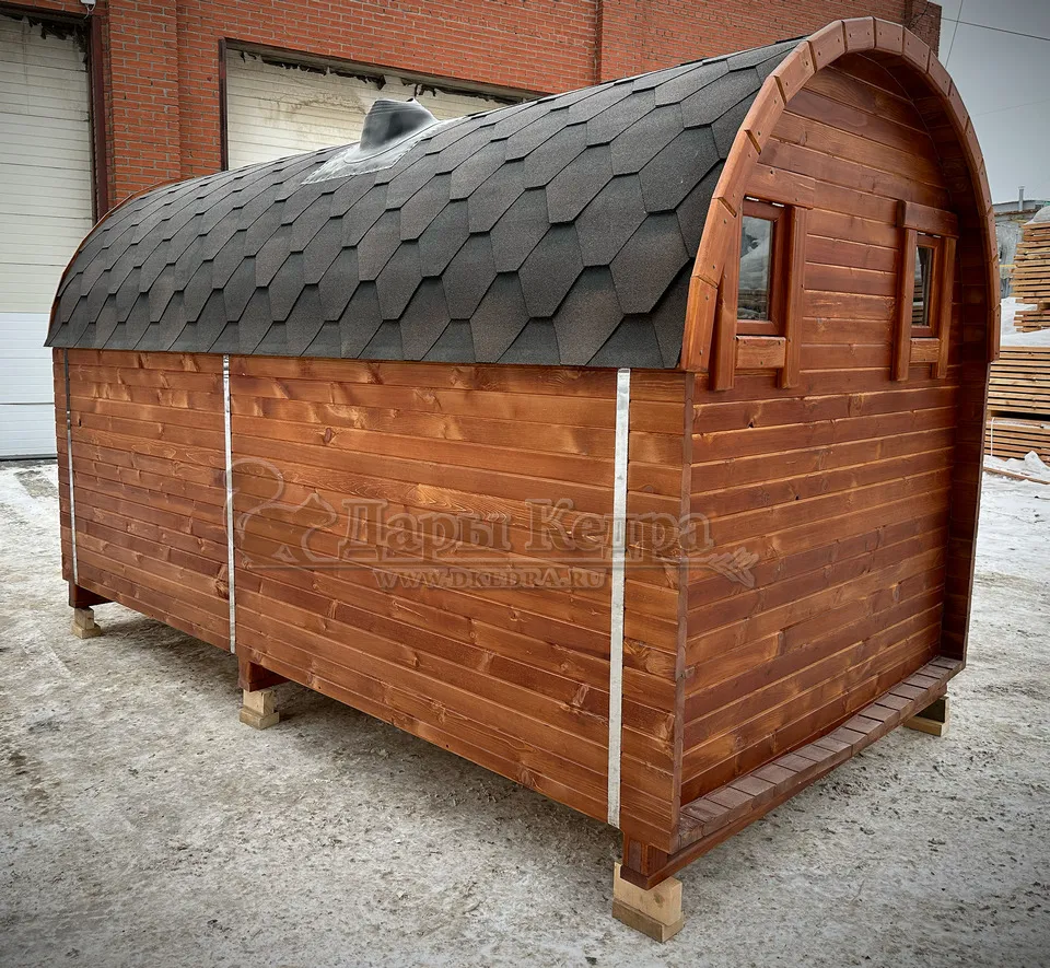 Баня-бочка буханка из кедра 4 метра